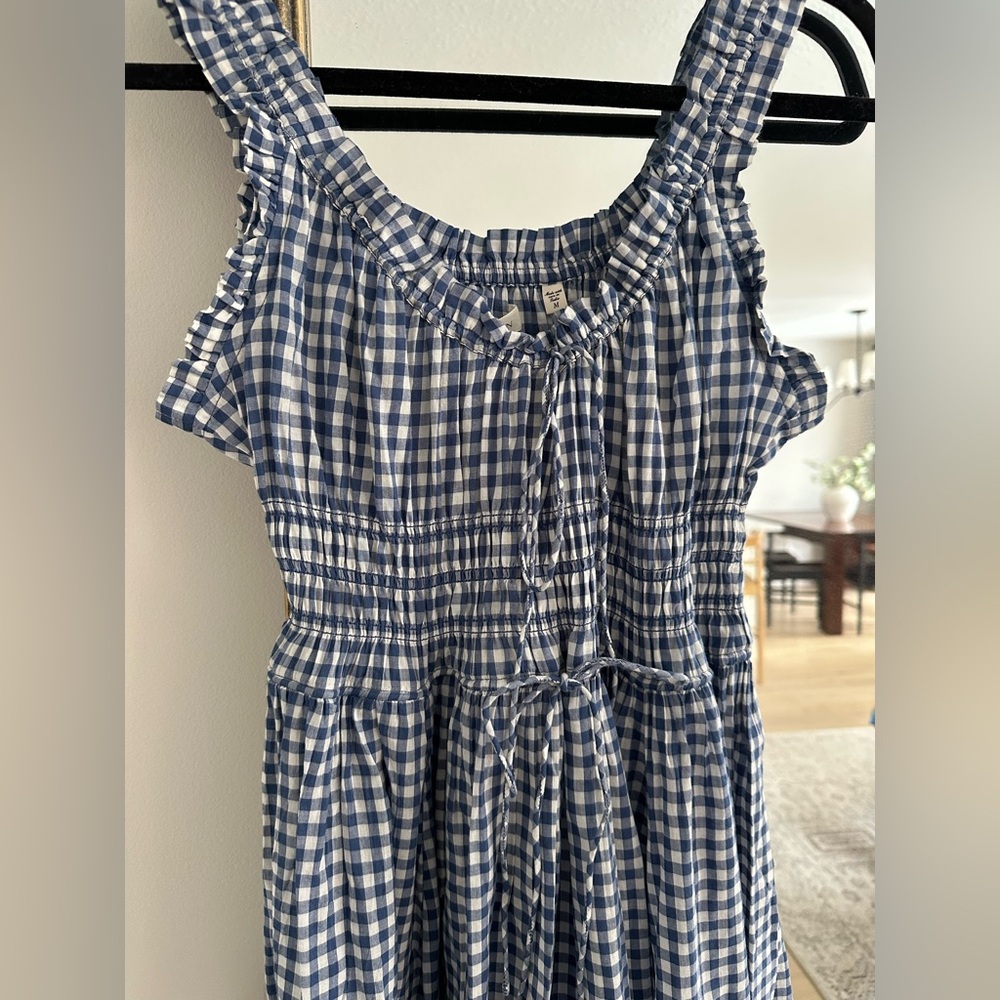 Doen EMMARETTA Blue Gingham Dress NWT